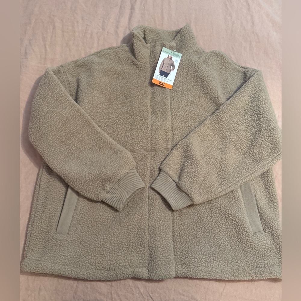 Mondetta Tan Alo inspired Sherpa Fleece Full-Zip Jacket